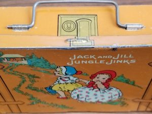 Little Tin Box ~ Jack and Jill Jungle Jinks ~ California Perfume Co. New York, Montreal, Made in USA