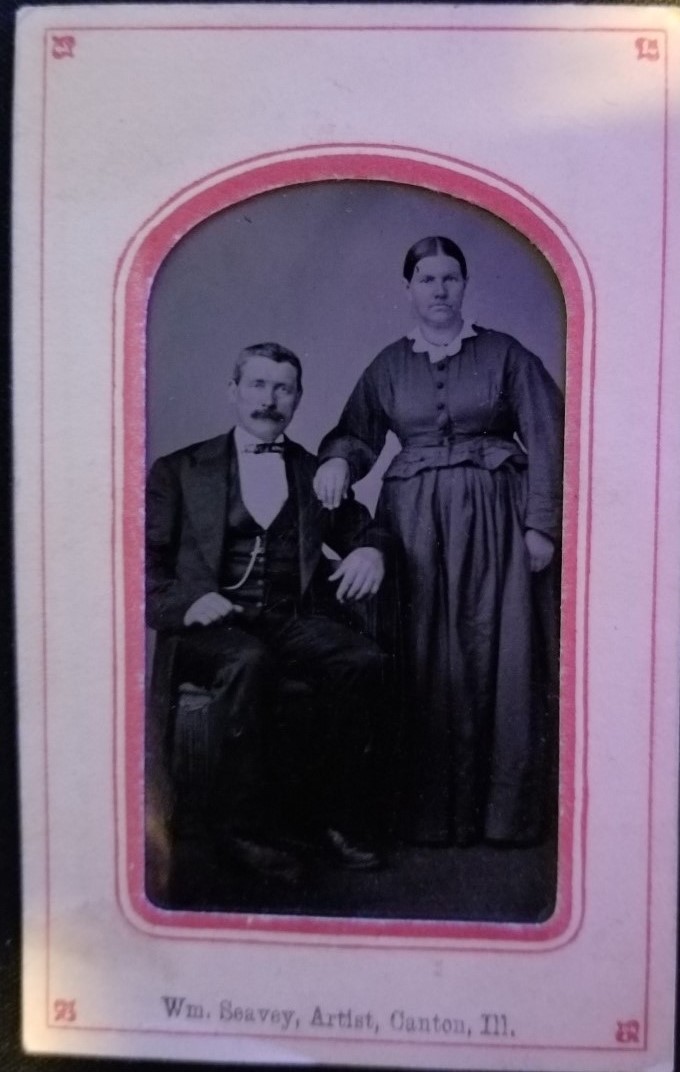 Wm. Seavey, Artist, Canton, Ill. ~ Tin Type in little paper framing