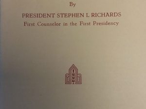 About Mormonism – President Stephen L Richards