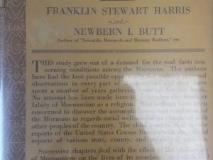 1925 – The Fruits of Mormonism – Franklin Stewart Harris and Newbern I. Butt