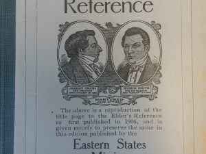 1913 – The Elders’ Reference : Eastern States Mission (Reprint) (Rare)