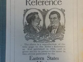 1913 - The Elders' Reference : Eastern States Mission (Reprint) (Rare)