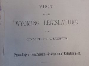 1884 – Visit of the Wyoming Legislature and Invited Guests – T.E. Taylor