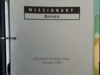 1996 - Missionary Binder - Missionary Training Center