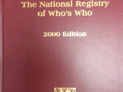 2000 – The National Registry of Who’s Who – The American Biographical Publications