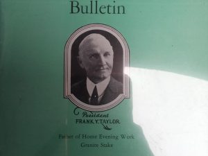 1967 – Home Evening Bulletin – President Frank Y. Taylor
