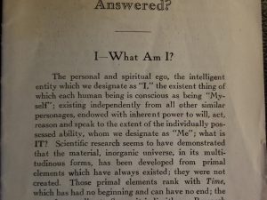 Life’s Greatest Questions Answered? ~ Pamphlet by D. M. McAllister