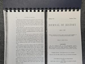 Photocopy of the RLDS Journal of History, Vol.10, No.3, July 1917
