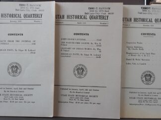 Utah Historical Quarterly (3 Vols.)