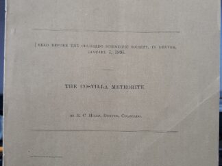 The Costilla Meteorite (1895) ~ by R. C. Hills