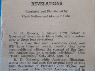 The Four Rejected Revelations (1940) ~ Reprinted and Distributed by Clyde Neilson, and Alonzo F. Cole
