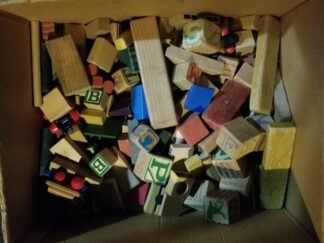 Box of Old Wood Toy Blocks for Children ~ Multiple Types ~ About 200 of them!