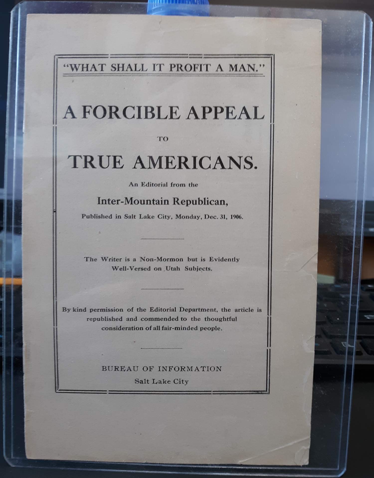 A Forcible Appeal to True Americans. (1906)