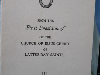 Official Statement from the First Presidency of the Church of Jesus Christ of Latter-day Saints: Issued June 17, 1933