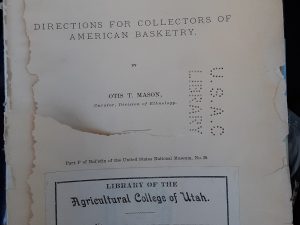 Directions for Collectors of American Basketry (1902) ~ by Otis T. Mason