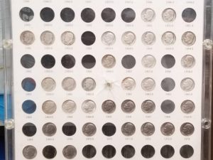 48 Roosevelt Dimes in Plastic Case ~ Most are Silver