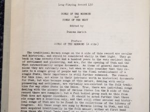 Songs of the Mormons and Songs of the West ~ Edited by Duncan Emrich