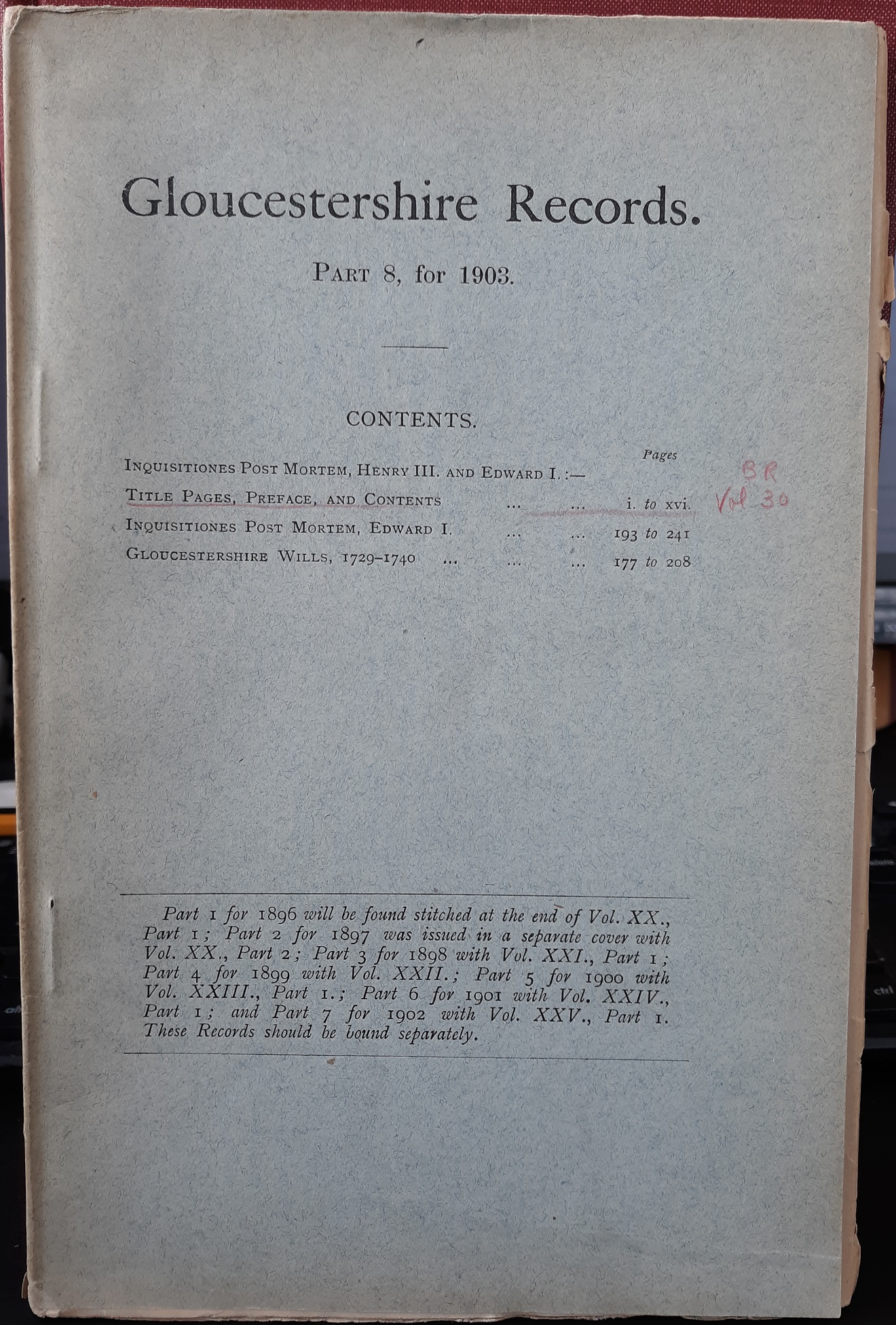 Gloucestershire Records.: Part 8, for 1903