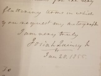 1885 ~ Figures of the Past ~ Josiah Quincy ~ With Signed Note by Josiah Quincy