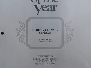 1970 – Speeches of the Year: Christ-Jehovah-Messiah – Hugh B. Brown