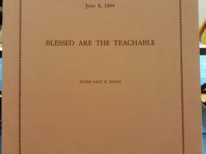Blessed Are The Teachable (1964) ~ by Elder Paul H. Dunn