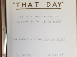 This Is That Day For The Promised Return of Joseph Smith In the Flesh Or The Raising Up of the Man Like Moses