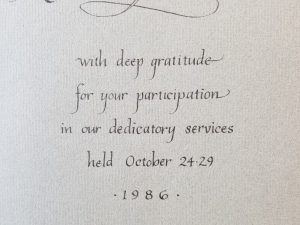 Build Unto My Holy Name ~ Twila Bird ~ Beautiful Calligraphy inside to Elder & Sister Marvin J. Ashton!