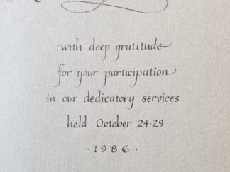 Build Unto My Holy Name ~ Twila Bird ~ Beautiful Calligraphy inside to Elder & Sister Marvin J. Ashton!