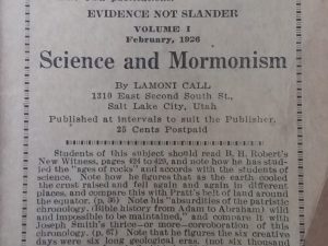 1926 – Science and Mormonism (Vol 1 Only) – Lamoni Call