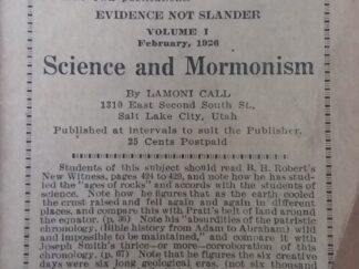 1926 - Science and Mormonism (Vol 1 Only) - Lamoni Call