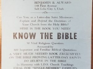 4-Page Small Flyer About the Book “Know the Bible” by Benjamin B. Alward ~ with 30 Suggestions for Missionaries