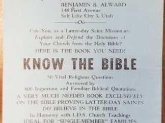4-Page Small Flyer About the Book “Know the Bible” by Benjamin B. Alward ~ with 30 Suggestions for Missionaries
