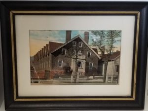 1913 – Framed Post Card of Brigham Young’s House – Back Shows Note and Address and Stamp