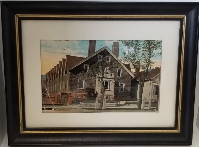 1913 – Framed Post Card of Brigham Young’s House – Back Shows Note and Address and Stamp