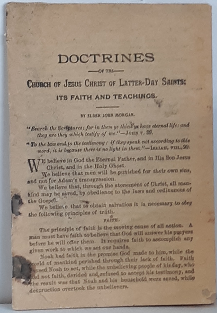 Doctrines of the Church of Jesus Christ of Latter-day Saints: Its Faith and Teachings ~ by Elder John Morgan