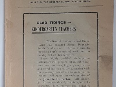 Sunday School Outlines of the Primary and Kindergarten Departments: Series B, No. 1