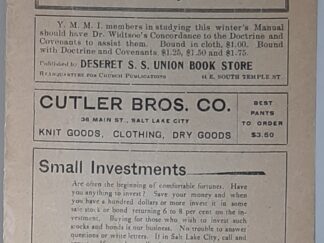 Sunday School Outlines of the Parent’s Department Issued by the Deseret Sunday School union: Series A 6 (1906?)