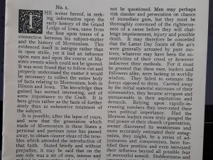 Masonry and Mormonism ~ by Jos. E. Morcombe