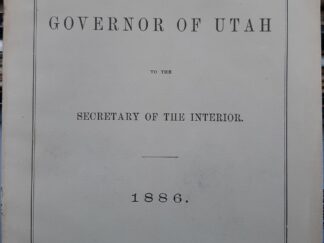 Report of the Governor of Utah to the Secretary of the Interior (1886)