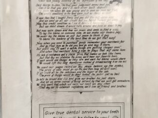 Old Cardstock Advertisement ~ "Why This Depression" by Dr. J. M. Whitney - Hotel Utah in Salt Lake City - "Give true dental service to your teeth...."