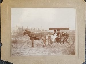 Old Photograph on Cardboard ~ Horse and Buggy ~ Utah Scene?