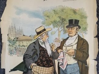 1904 ~ Old Full Color Print ~ From PUCK Magazine ~ Would Look Great Framed ~ Damaged and Stained