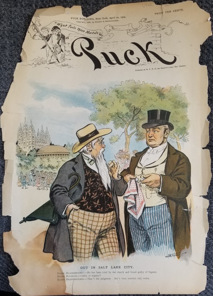 1904 ~ Old Full Color Print ~ From PUCK Magazine ~ Would Look Great Framed ~ Damaged and Stained
