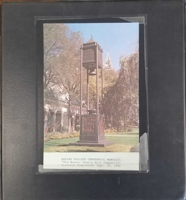 Relief Society Centennial Memorial – The Nauvoo Temple Bell Campanile Erection Completed: Sept. 29, 1966 – 3 Ring Binder