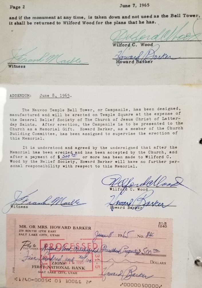 Relief Society Centennial Memorial – The Nauvoo Temple Bell Campanile Erection Completed: Sept. 29, 1966 – 3 Ring Binder