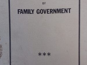 1974 – Patriarchal Order of Family Government – Harold Woolley Blackmore
