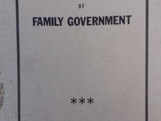 1974 - Patriarchal Order of Family Government - Harold Woolley Blackmore