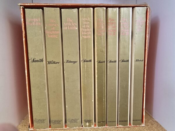 Gospel Doctrine, Discourses of Brigham Young, The Articles of Faith, Teachings of the Prophet Joseph Smith, Doctrines of Salvation (Vol. 1,2,3), The Miracle of Forgiveness — Authors: Spencer W. Kimball, John A. Widtsoe, Joseph Fielding Smith, James E. Talmage and Joseph Smith- Box Set