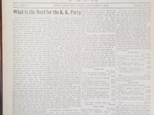 Truth Newspaper – Salt Lake City, Utah, November 6, 1904 – Vol. 4, No. 18 – Fantastic Condition!