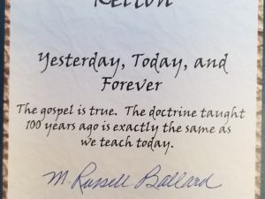 Yesterday, Today, and Forever ~ Signed by Elder M. Russell Ballard!